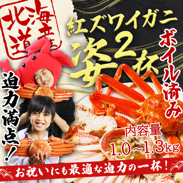 【北海道産】紅ズワイガニ姿2杯 1.0～1.3kg